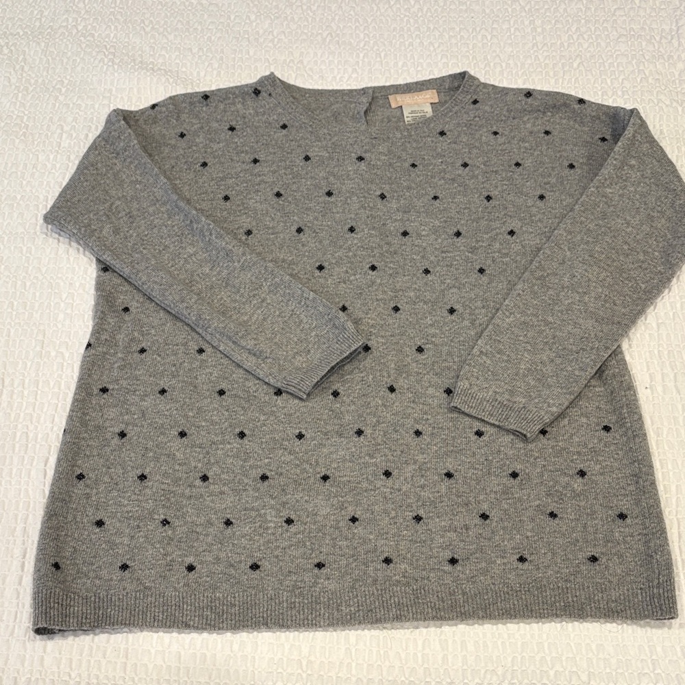 Hekla & Co. Italian Merino Wool  Sweater with Black Dots